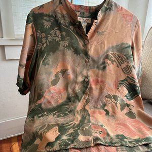 Citron silk size small blouse